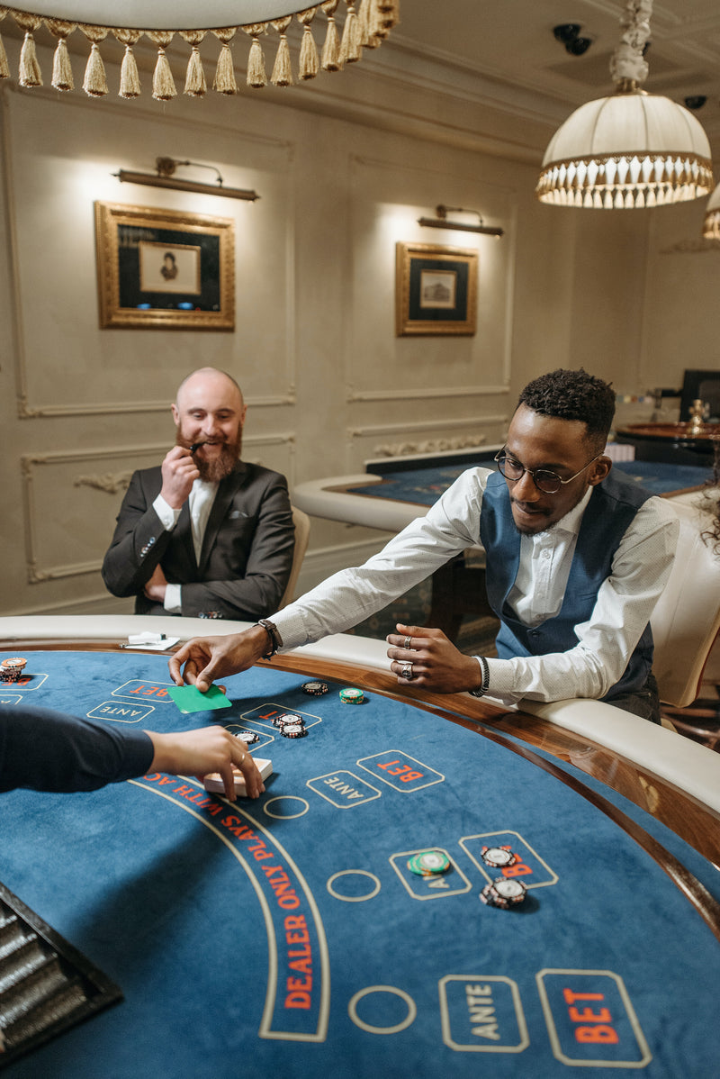 Two men playing poker