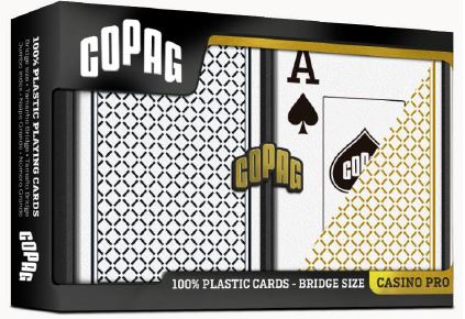 Wholesale Case of Copag Casino Pro Bridge Size Jumbo Index Playing Cards (Black Gold) $15.49/Unit