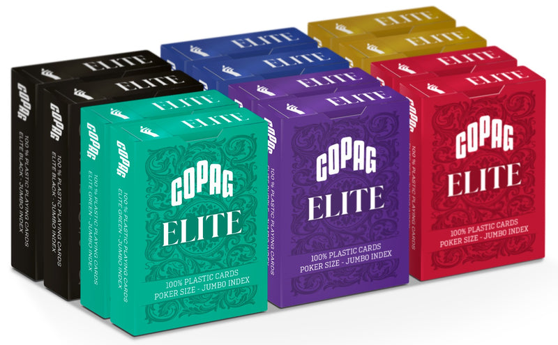 Copag Elite 100% Plastic Playing Cards - Standard Size (Poker) Jumbo Index Value 12 Pack