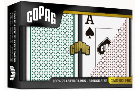 Wholesale Case of Copag Casino Pro Bridge Size Jumbo Index Playing Cards (Green Brown) $15.49/Unit