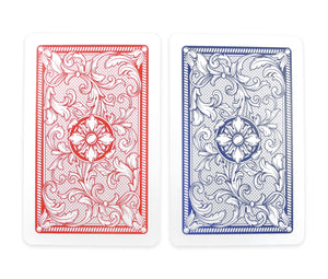 Copag Legacy 4-Color 100% Plastic Playing Cards - Bridge Size Jumbo Index Blue/Red Double Deck