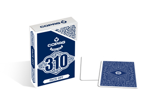 Copag 310 SLIMLINE Face-Off Blue Poker Size Regular Index True Linen B9 Finish Single Deck
