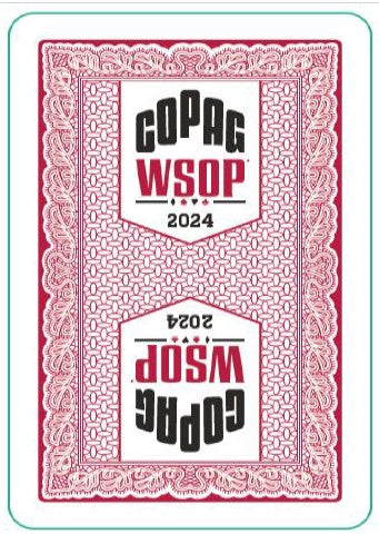 Copag WSOP 2024 Jeu de cartes à jouer 100 % plastique au design moderne – Taille étroite (pont) Index régulier Violet/Orange Double Deck
