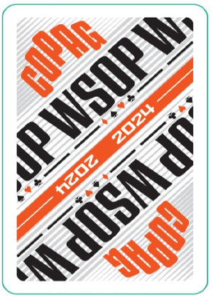 Copag 2024 WSOP -Modern Design 100% Plastic Playing Cards- Bridge Size (Narrow) Regular Index Single Deck Orange