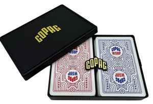 Copag WSOP 2025 Retro Design 100% Plastic Playing Cards - Narrow Size (Bridge) Jumbo Index Red/Blue Double Deck