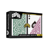 Copag 1546 100% Plastic Playing Cards - Bridge Size (Narrow) Regular Index Burgundy/Green Double Deck Set