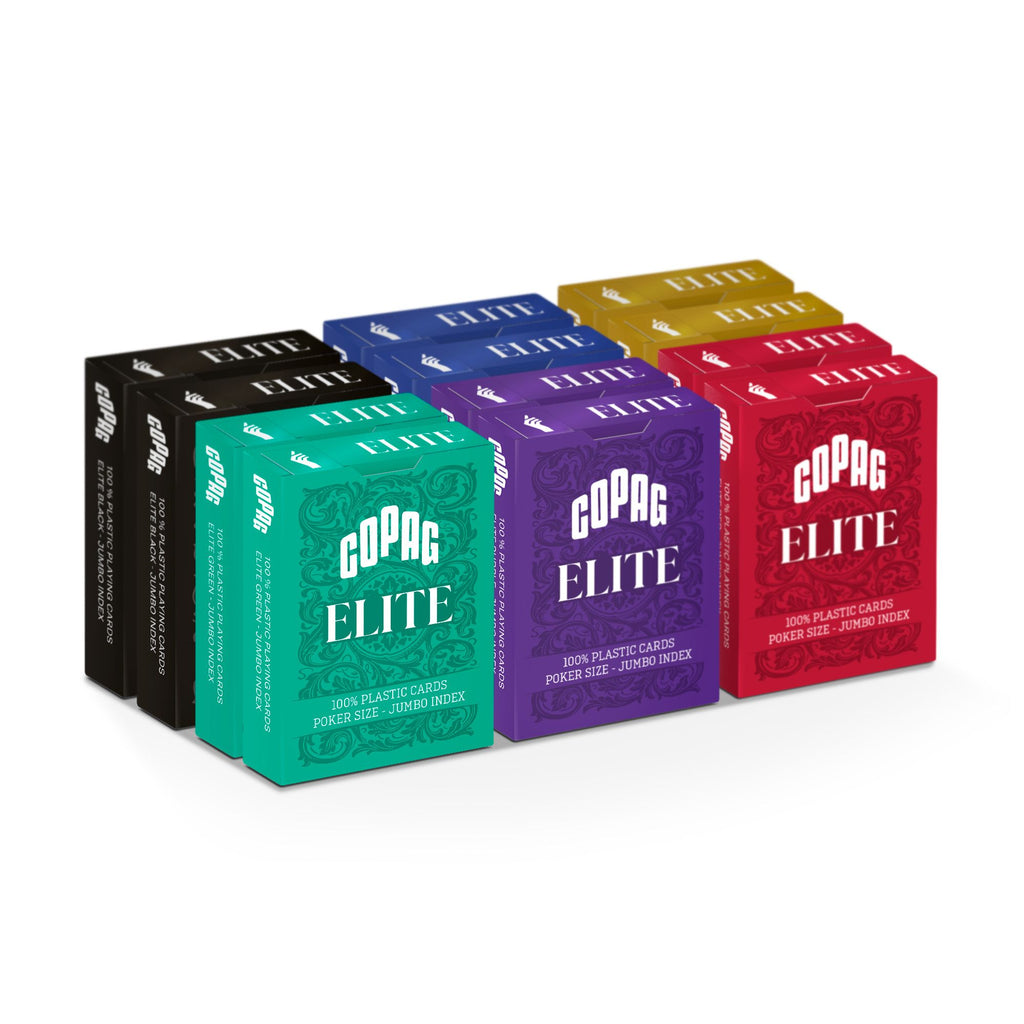 Copag Elite 100% Plastic Playing Cards - Poker Size (Standard) Jumbo Index Value 12 Pack