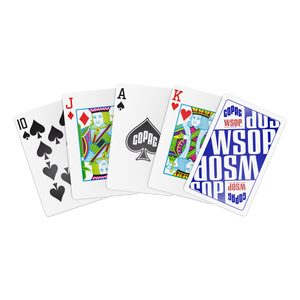 Copag WSOP 2025 Main Event 100% Plastic Playing Cards- Bridge Size (Narrow) Regular Index Single Deck Blue