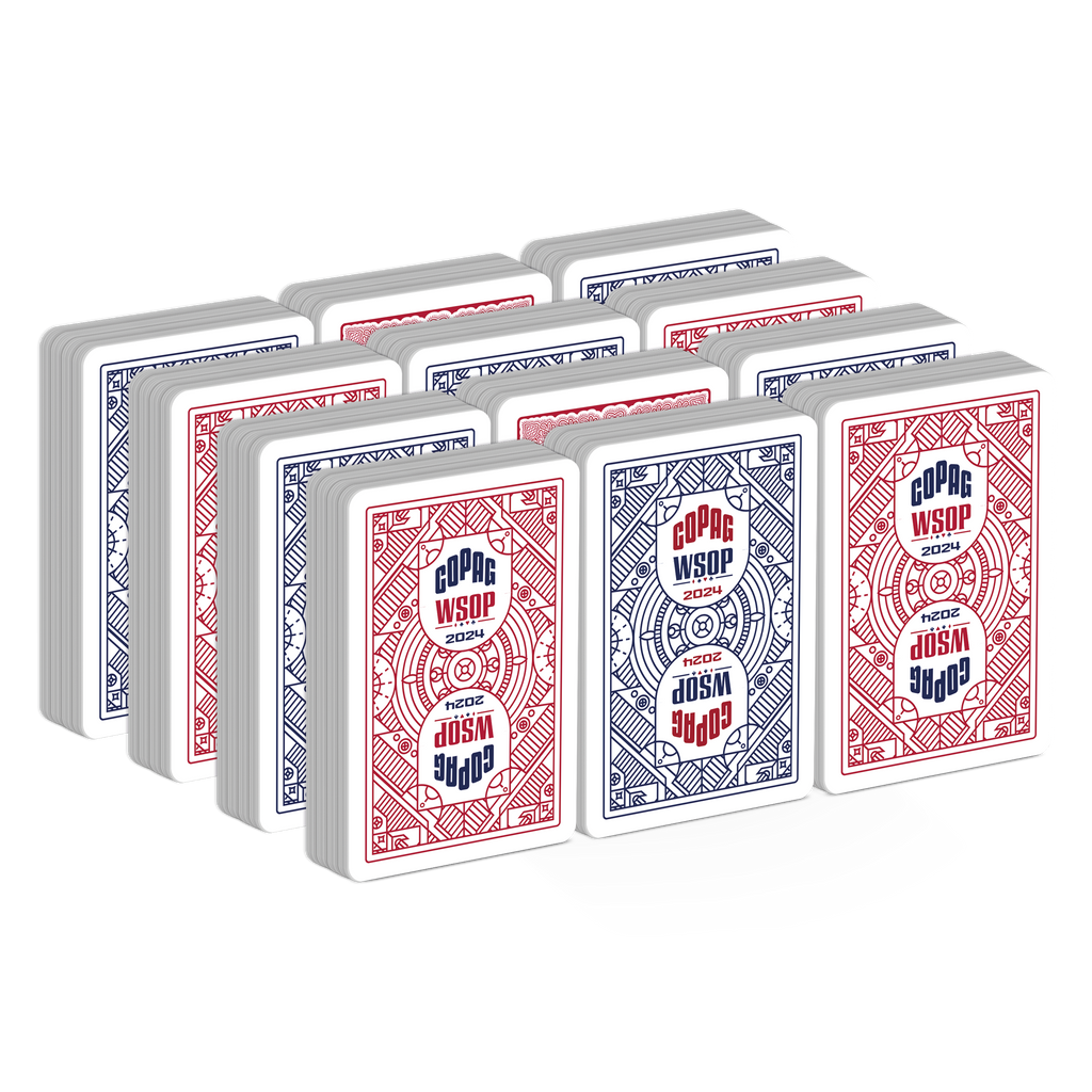 Copag WSOP 2024 Retro Design 100% Plastic Playing Cards - Bridge Size (Narrow) Jumbo Index Value 12 Pack