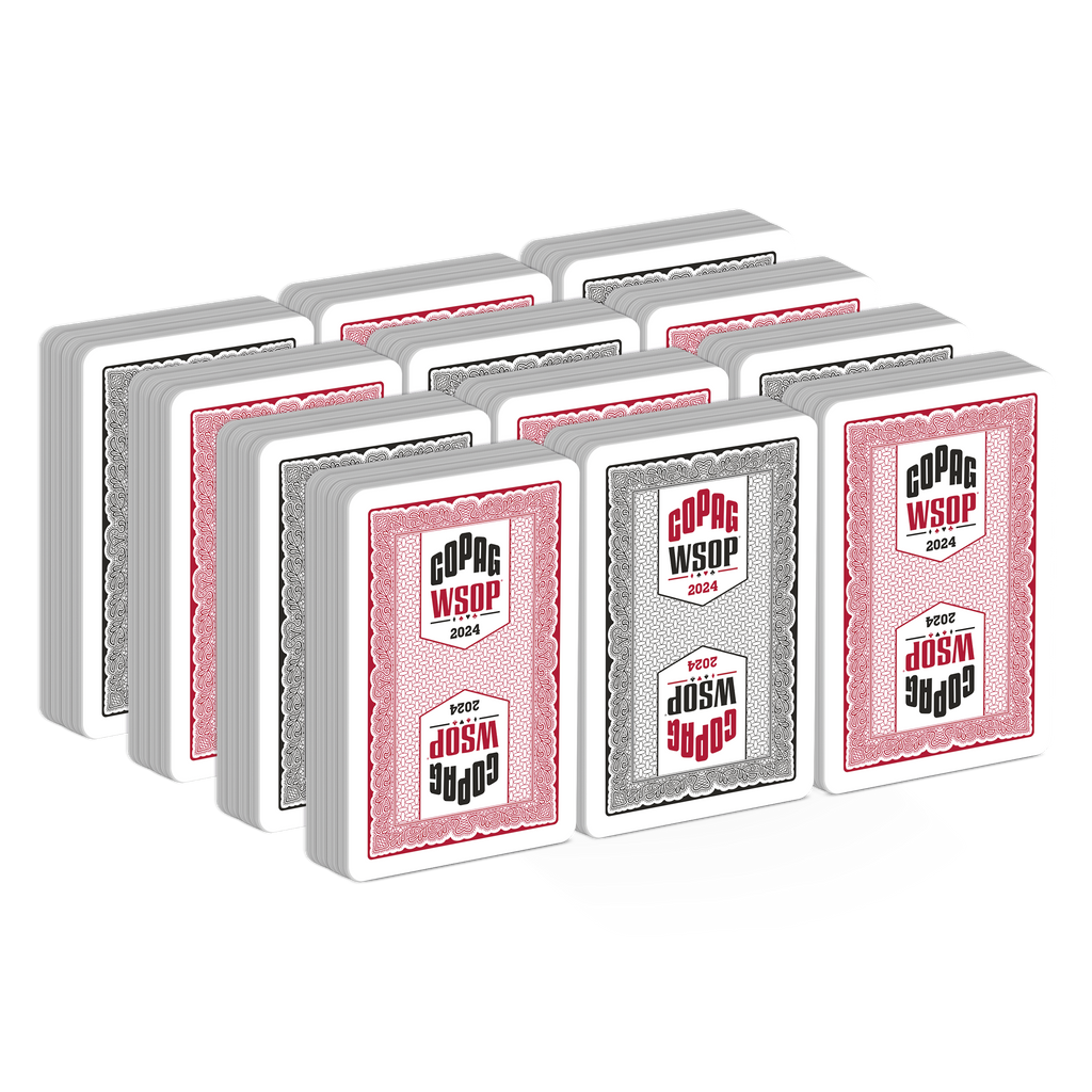 Copag WSOP 2024 TRADITIONAL Design 100% Plastic Playing Cards - Bridge Size (Narrow) Regular Index Value 12 Pack