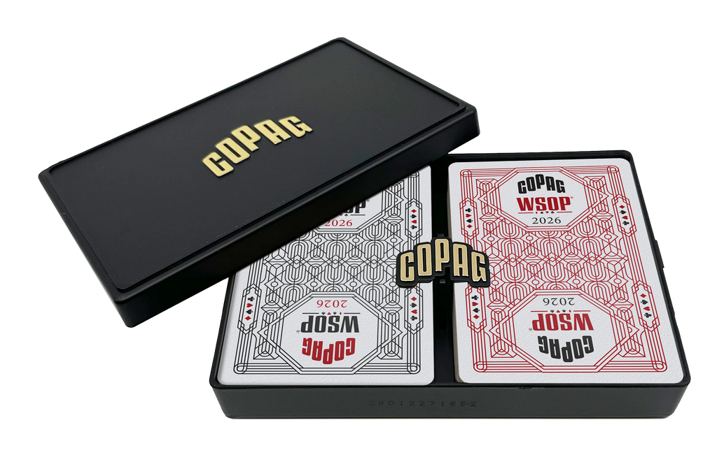 Copag WSOP 2026 Retro 100% Plastic Playing Cards - Narrow Size (Bridge) Jumbo Index Red/Black Double Deck Set