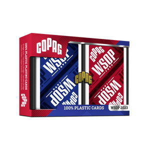 Copag WSOP 100% Plastic Playing Cards - Standard Size (Poker) Jumbo Index Blue/Red Double Deck Set