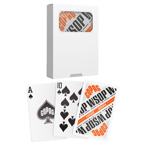 Copag WSOP 2024 MODERN Design 100% Plastic Playing Cards - Bridge Size (Narrow) Regular Index Value 12 Pack - Orange