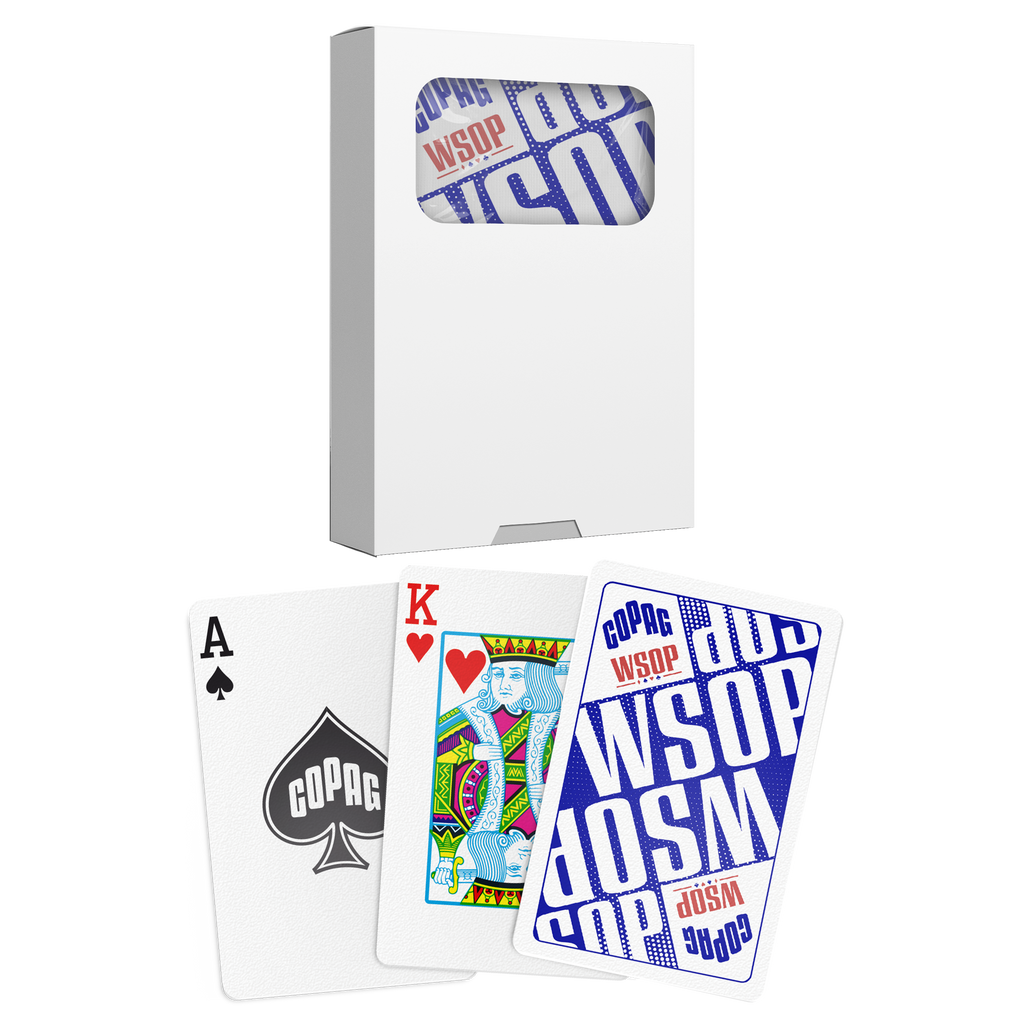 Copag WSOP 2025 Main Event 100% Plastic Playing Cards- Bridge Size (Narrow) Regular Index Single Deck Blue