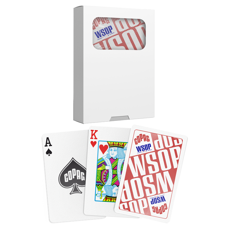 Copag WSOP 2025 Main Event 100% Plastic Playing Cards- Bridge Size (Narrow) Regular Index Single Deck Red