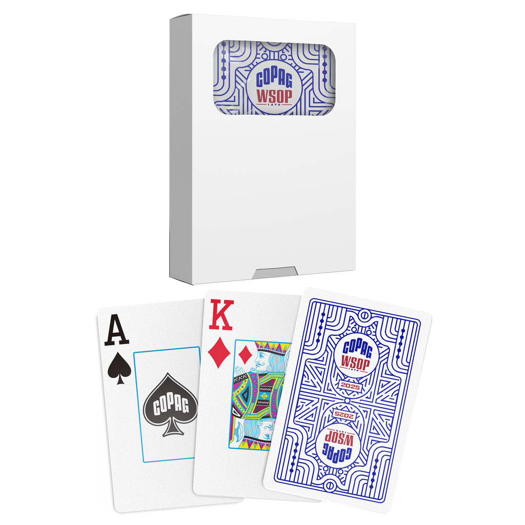 Copag WSOP 2025 Reto Design 100% Plastic Playing Cards- Bridge Size (Narrow) Jumbo Index Single Deck Blue