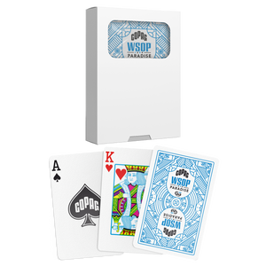 Copag 2024 WSOP PARADISE 100% Plastic Playing Cards- Bridge Size (Narrow) Regular Index Single Deck Blue (Copy)