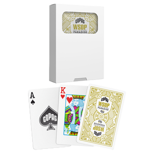 Copag 2024 WSOP PARADISE 100% Plastic Playing Cards- Bridge Size (Narrow) Regular Index Single Deck Yellow