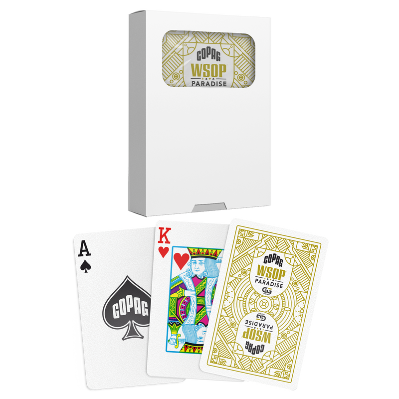 Copag 2024 WSOP PARADISE 100% Plastic Playing Cards- Bridge Size (Narrow) Regular Index Single Deck Yellow