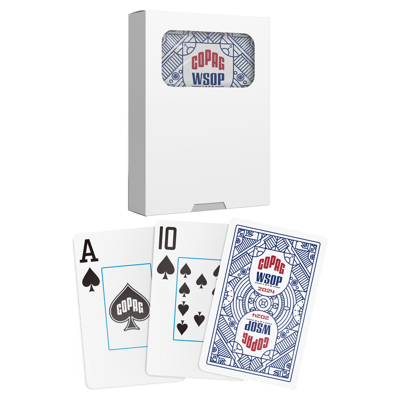 Copag WSOP 2024 RETRO  Design 100% Plastic Playing Cards-  Narrow Size (Bridge) Jumbo  IndexI Blue Single  Deck