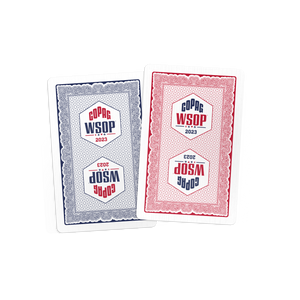 Copag WSOP 2023 100% Plastic Playing Cards - Narrow Size (Bridge) Regular Index Blue/Red Double Deck Set