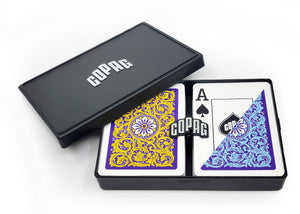 Copag 1546 Neoteric 100% Plastic Playing Cards - Poker Size Jumbo Index Blue/Yellow Double Deck Set