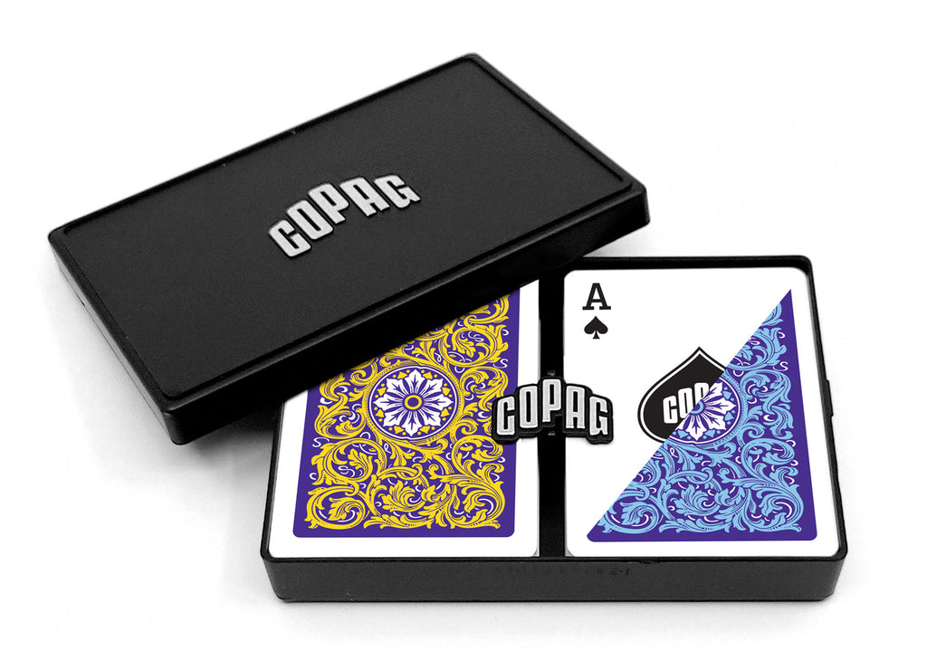 Copag 1546 Neoteric 100% Plastic Playing Cards - Poker Size Regular Index Blue/Yellow Double Deck Set