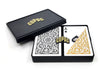 Copag 1546 100% Plastic Playing Cards - Bridge Size Regular Index Black/Gold Double Deck Set