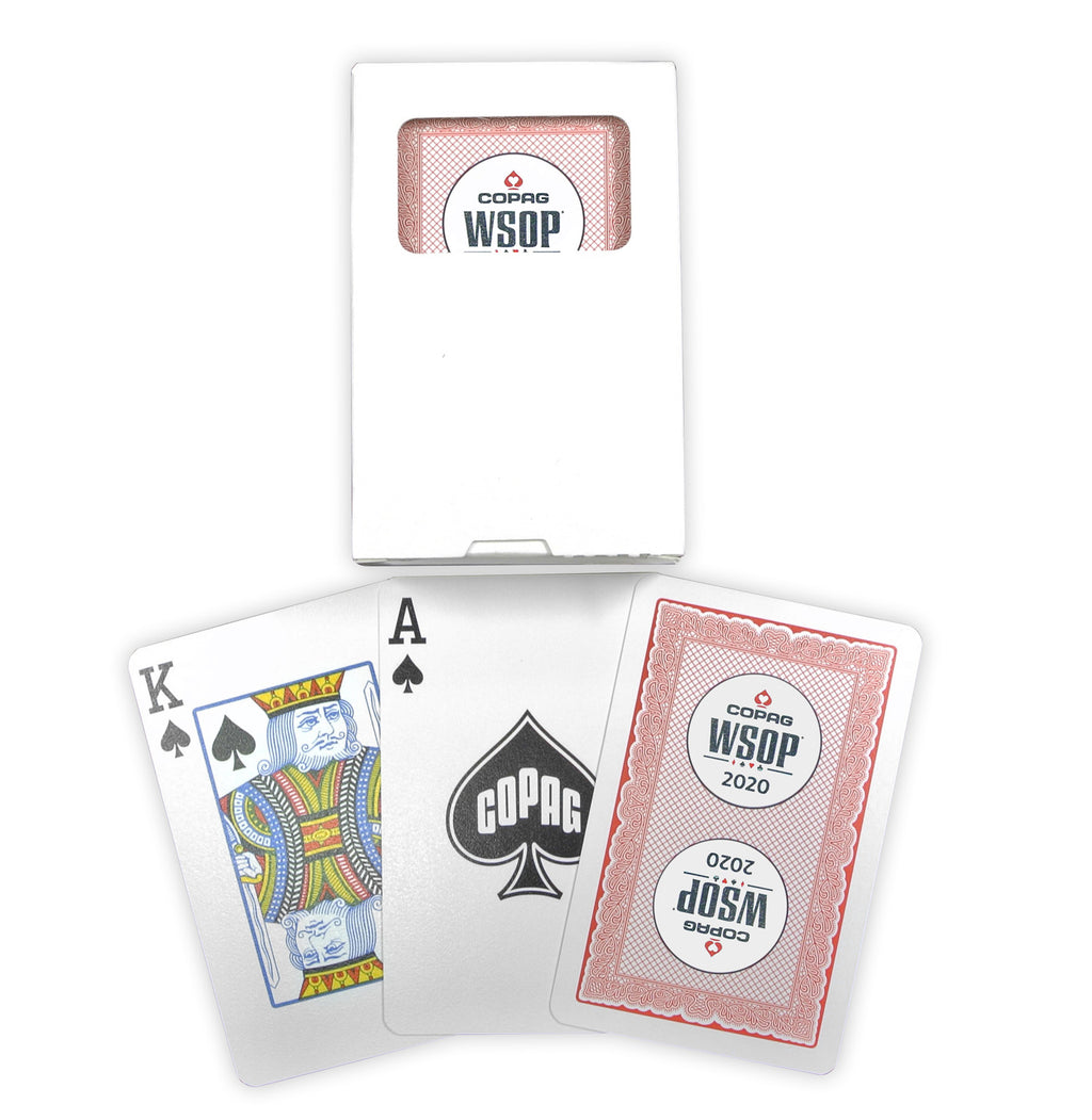 Wholesale Case of 2020 WSOP Bridge Size Regular Index Red Single Decks $4.61/Deck