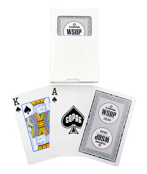 Copag 2020 WSOP 100% Plastic Playing Cards - Narrow Size (Bridge) Regular Index Single Deck Black