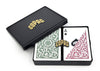 Copag 1546 100% Plastic Playing Cards - Bridge Size Regular Index Burgundy/Green Double Deck Set