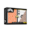 Copag 1546 100% Plastic Playing Cards - Poker Size Jumbo Index Orange/Brown Double Deck Set