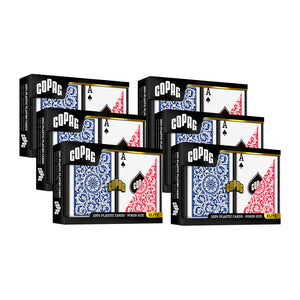 Copag 1546 100% Plastic Playing Cards - Standard Size (Poker) Regular Index Blue/Red Double Deck Set