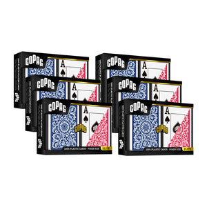 Copag 1546 100% Plastic Playing Cards - Standard Size (Poker) Jumbo Index Blue/Red Double Deck Set