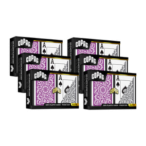 Copag 1546 100% Plastic Playing Cards - Standard Size (Poker) Jumbo Index Purple/Grey Double Deck Set