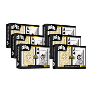 Copag Legacy Series 100% Plastic Playing Cards - Poker Size Jumbo Index Black/Gold Double Deck Set