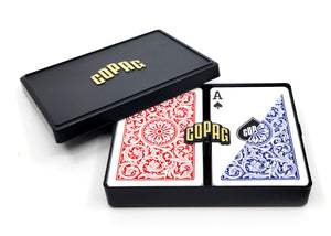 Copag 1546 100% Plastic Playing Cards - Bridge Size Regular Index Blue/Red Double Deck Set