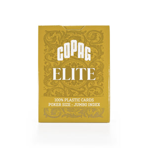 Copag Elite 100% Plastic Playing Cards - Poker Size Jumbo Index Gold Single Deck