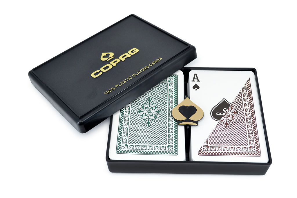 Wholesale Case of Copag Poker Pro Bridge Size Regular Index Playing Cards (Green Brown) $15.49/Unit