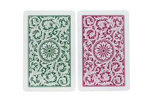 Copag 1546 100% Plastic Playing Cards - Bridge Size Regular Index Burgundy/Green Double Deck Set