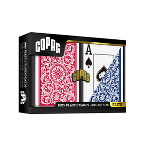 Copag 1546 100% Plastic Playing Cards - Bridge Size Jumbo Index Red/Blue Double Deck Set