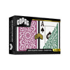 Copag 1546 100% Plastic Playing Cards - Poker Size Jumbo Index Burgundy/Green Double Deck Set