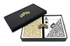 Copag 1546 100% Plastic Playing Cards - Poker Size Jumbo Index Black/Gold Double Deck Set