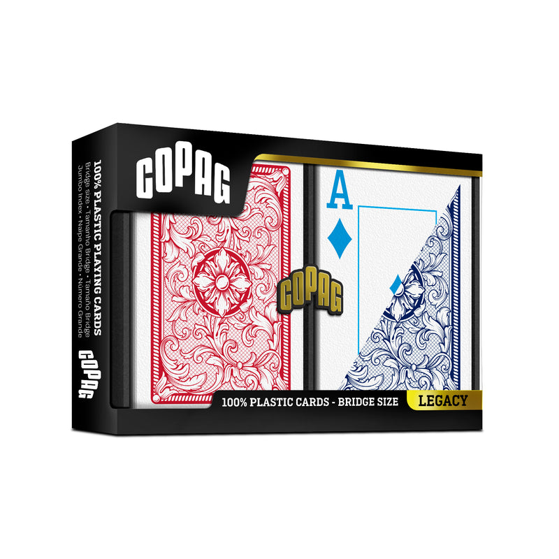 Copag Legacy 4-Color 100% Plastic Playing Cards - Bridge