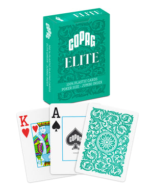 Copag Elite 100% Plastic Playing Cards - Poker Size Jumbo Index Green Single Deck