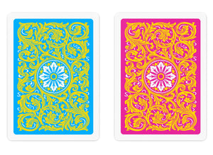 Copag 1546 Neoteric 100% Plastic Playing Cards - Poker Size Jumbo Index Pink/Yellow Double Deck Set