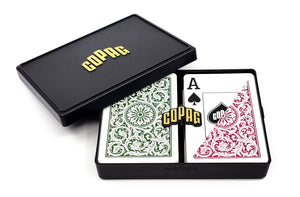 Copag 1546 100% Plastic Playing Cards - Bridge Size Jumbo Index Black/Red Double Deck Set