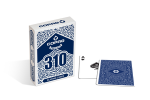Copag 310 SLIMLINE Blue Poker Size Regular Index True Linen B9 Finish Single Deck