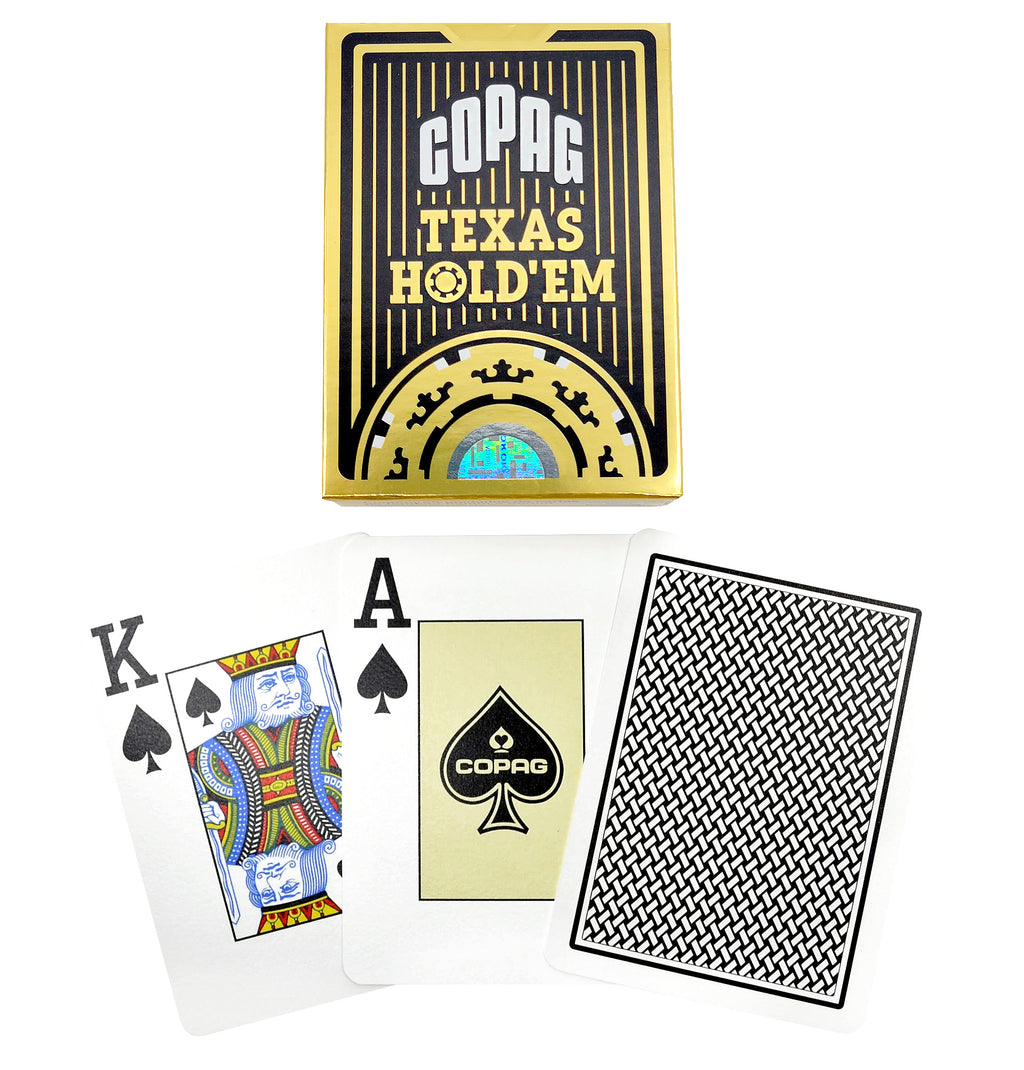 Copag Texas Hold'Em 100% Plastic Playing Cards - Poker Size Jumbo Index Black Single Deck
