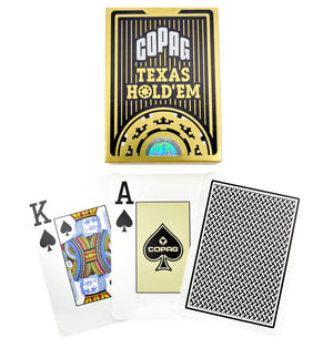 Copag Texas Hold'Em 100% Plastic Playing Cards - Poker Size Jumbo Index Black Single Deck